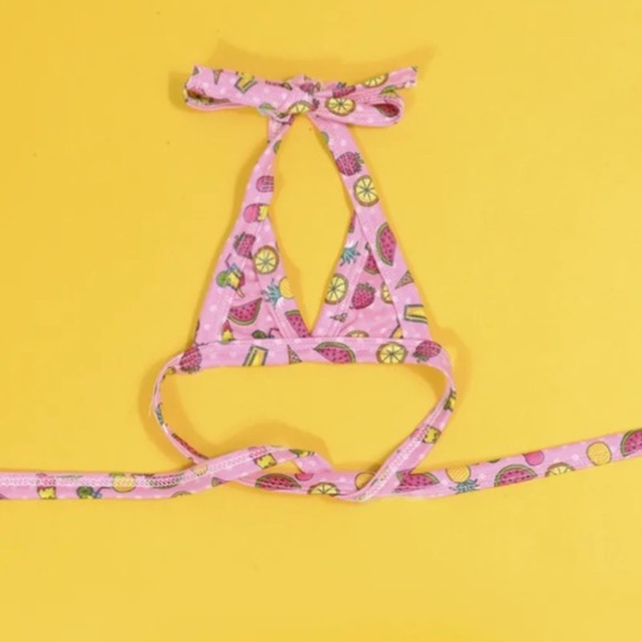 Adorable  Dog 2-piece Bikini Pink  Swimsuit Size Small - Picture 4 of 6